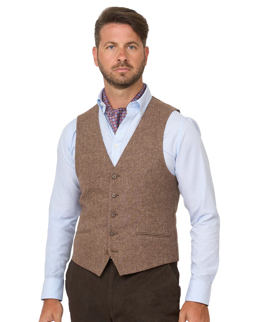 Gagliardi Waistcoats Gagliardi Beige Donegal Wool Blend Waistcoat