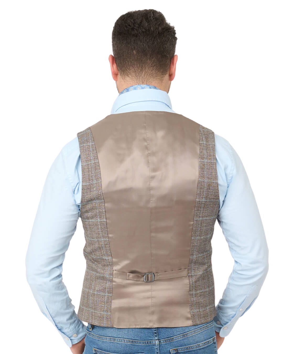 Gagliardi Waistcoats Gagliardi Beige Mouline Windowpane Waistcoat