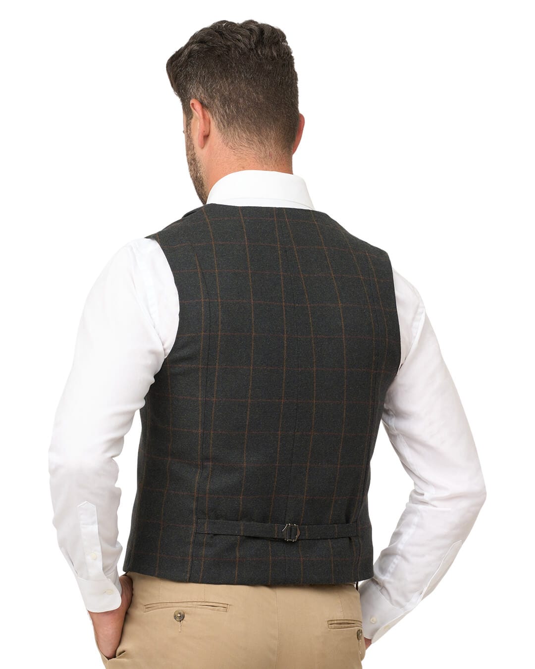 Gagliardi Waistcoats Gagliardi Green Windowpane Check Italian Flannel Waistcoat