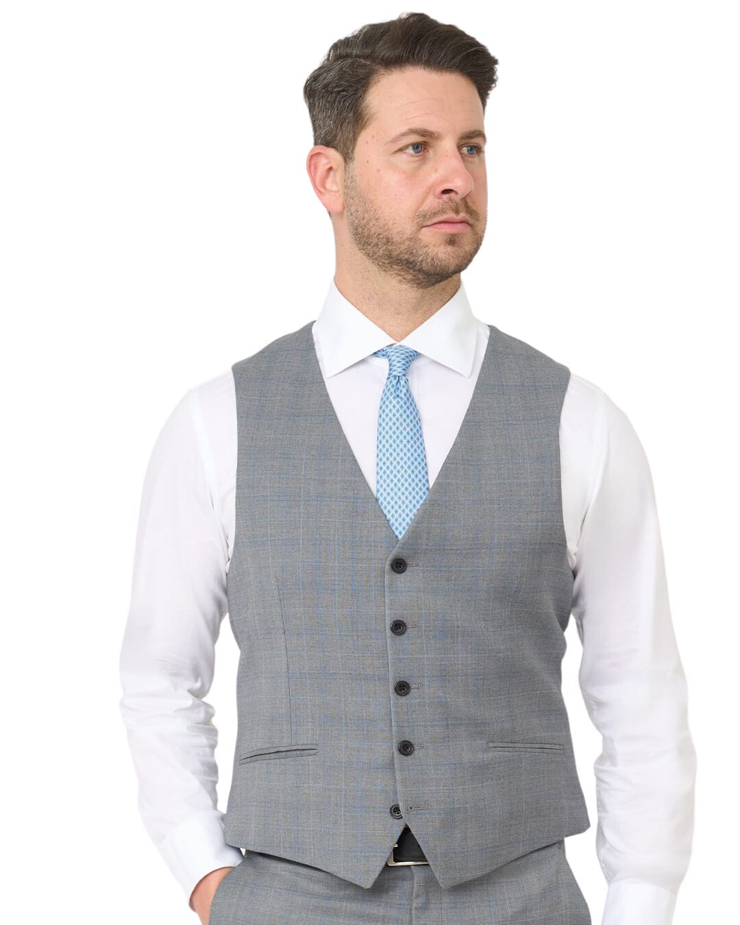 Gagliardi Waistcoats Gagliardi Grey Check Natural Stretch Waistcoat