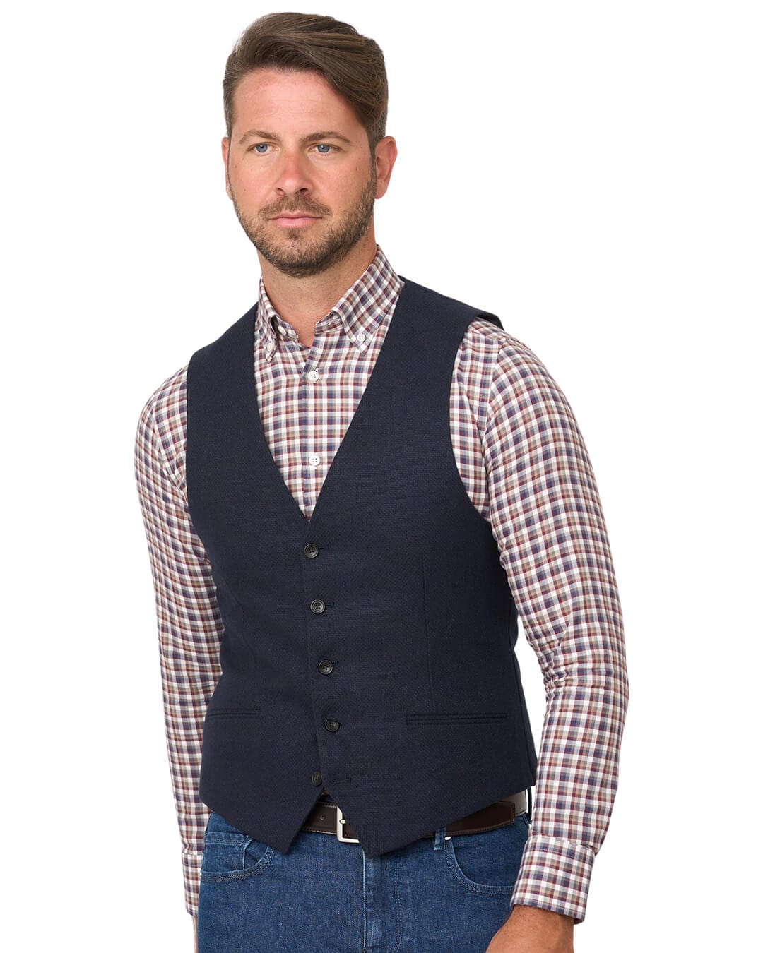 Gagliardi Waistcoats Gagliardi Navy Wool Cotton Waistcoat