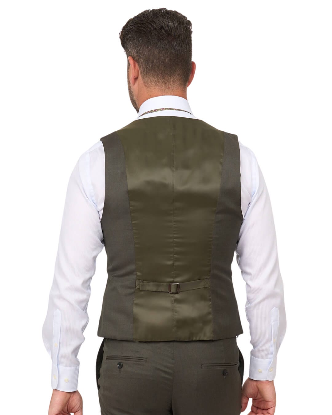 Gagliardi Waistcoats Gagliardi Olive Gabardine Super 110s Waistcoat