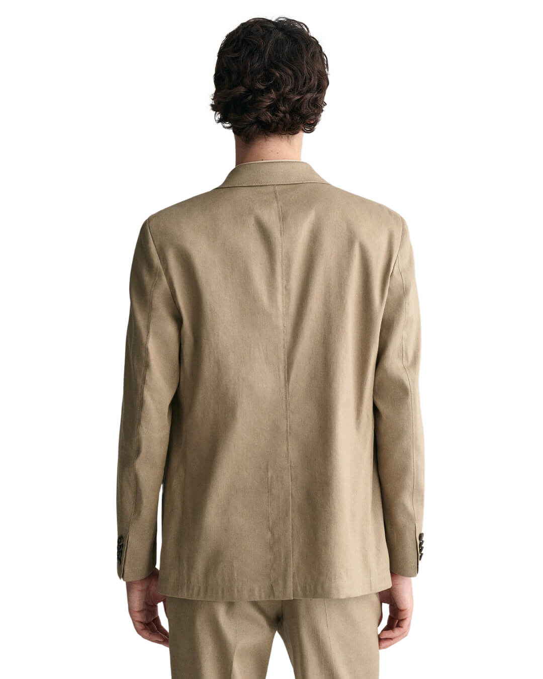 Gant Blazers Gant Beige Slim Cotton Linen Suit Blazer