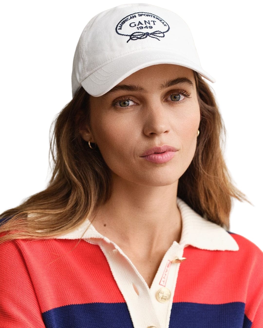 Gant Caps One Size Gant White Graphic Cotton Twill Cap