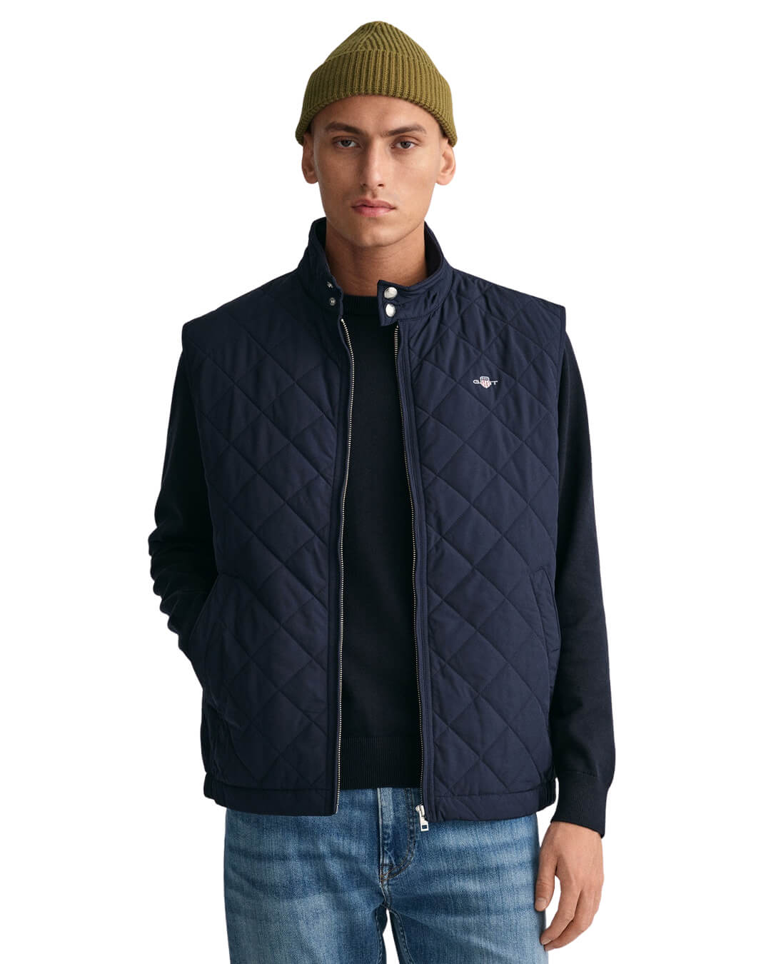 Gant Gilets Gant Evening Blue Quilted Windcheater Vest