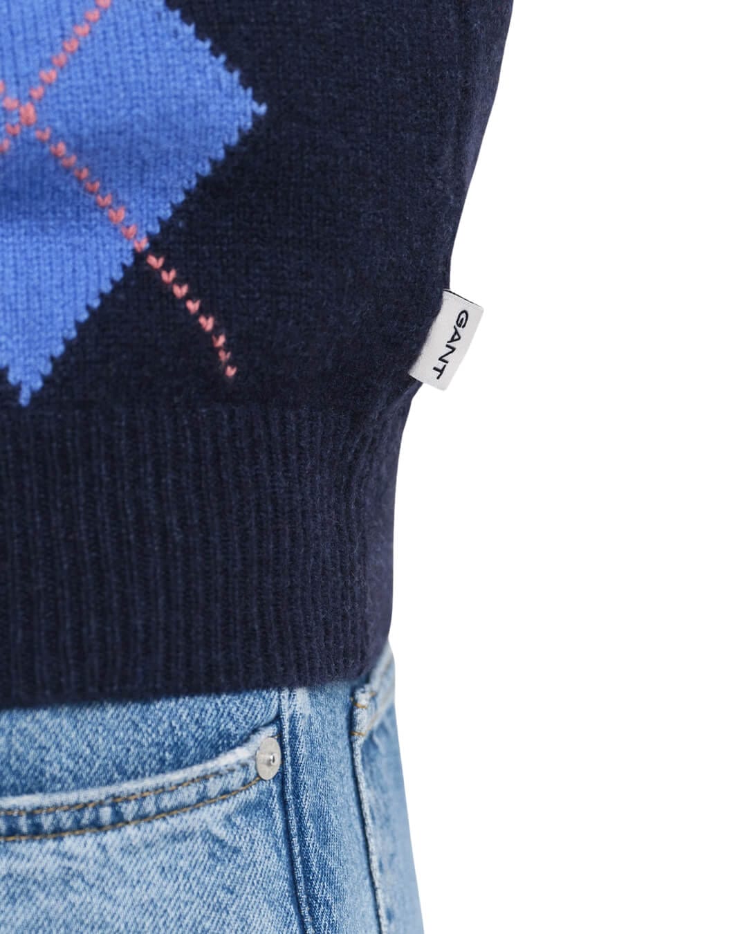 Gant Jumpers Gant ARGYLE C-NECK G480 DARK NAVY MELANGE