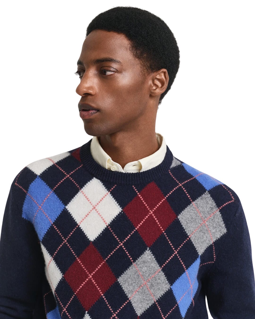 Gant Jumpers Gant ARGYLE C-NECK G480 DARK NAVY MELANGE