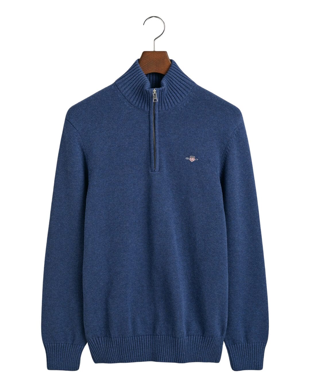 Gant Jumpers Gant Blue Casual Cotton Half-Zip Sweater