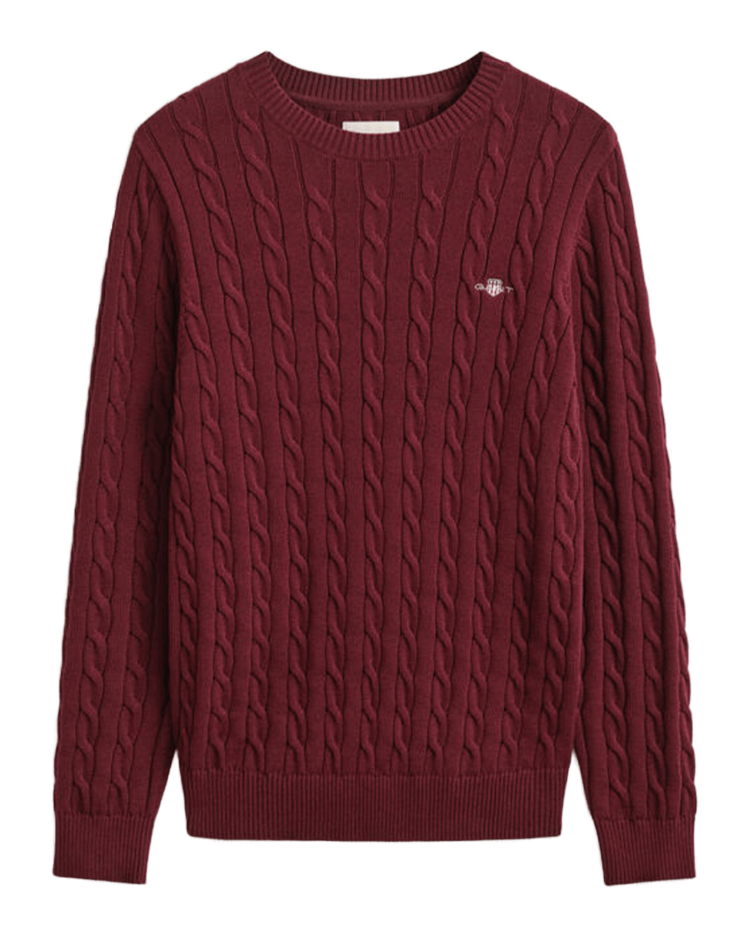 Gant Jumpers Gant Burgundy Gant Classic Cable Knit Sweater G676 Deep Grape Wine