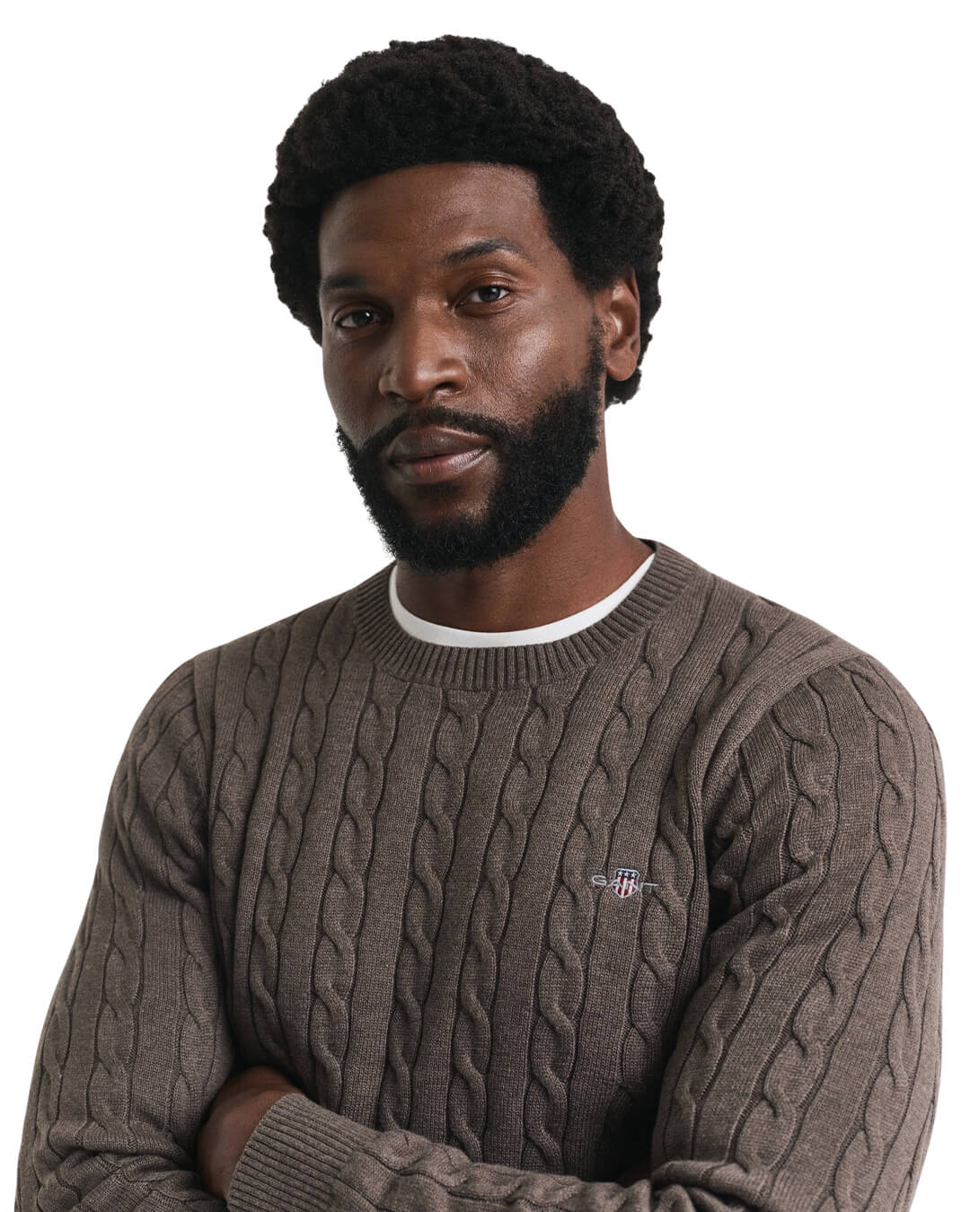 Gant Jumpers Gant COTTON CABLE C-NECK G290 SEAWOOD MELANGE