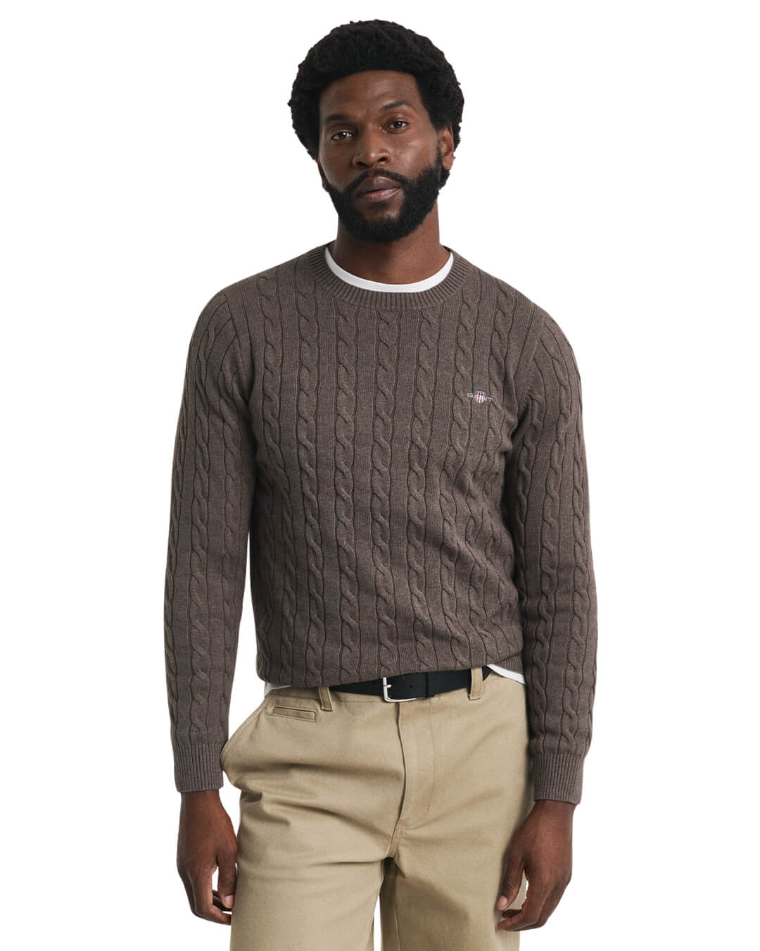 Gant Jumpers Gant COTTON CABLE C-NECK G290 SEAWOOD MELANGE