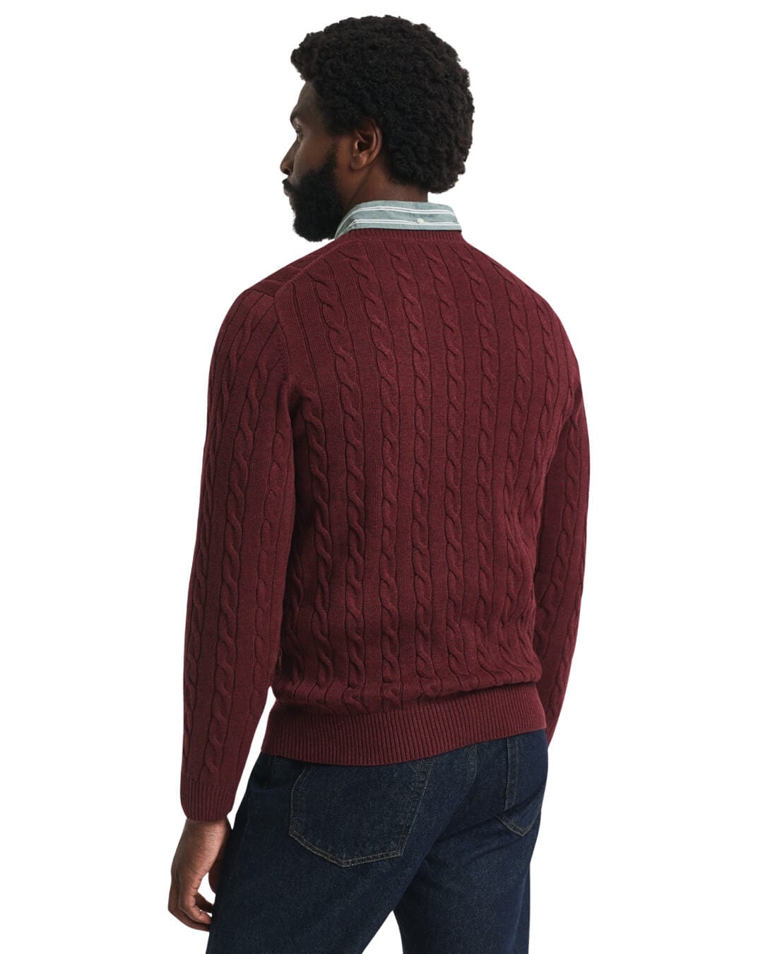 Gant Jumpers Gant COTTON CABLE C-NECK G677 BORDEAUX MELANGE