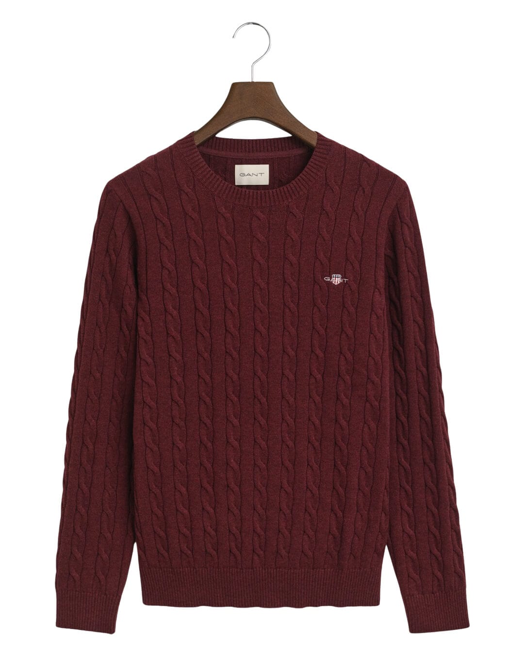 Gant Jumpers Gant COTTON CABLE C-NECK G677 BORDEAUX MELANGE