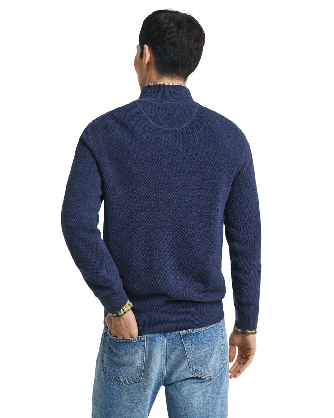Gant Jumpers Gant COTTON PIQUE HALF ZIP G487 MARINE MELANGE