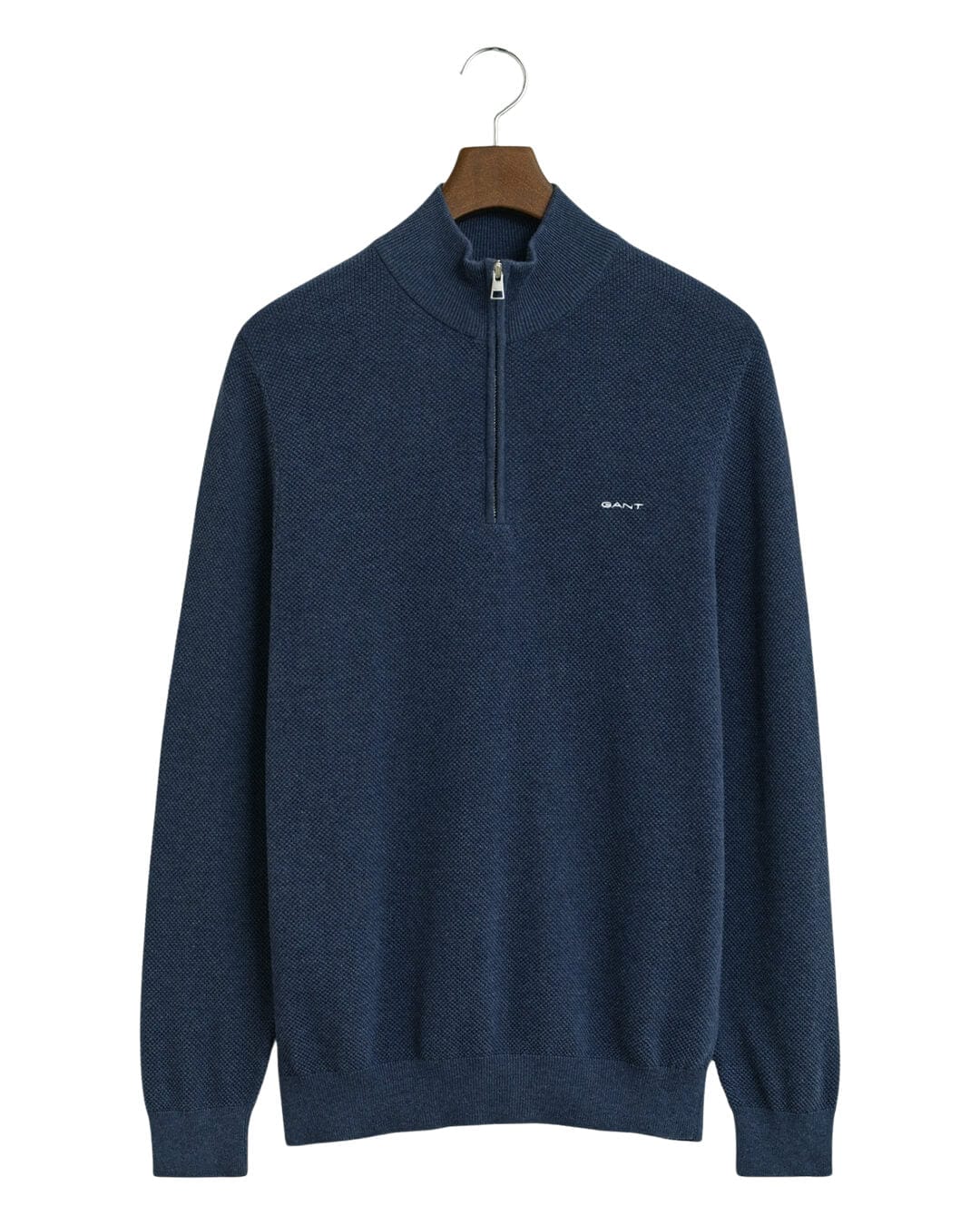 Gant Jumpers Gant COTTON PIQUE HALF ZIP G487 MARINE MELANGE