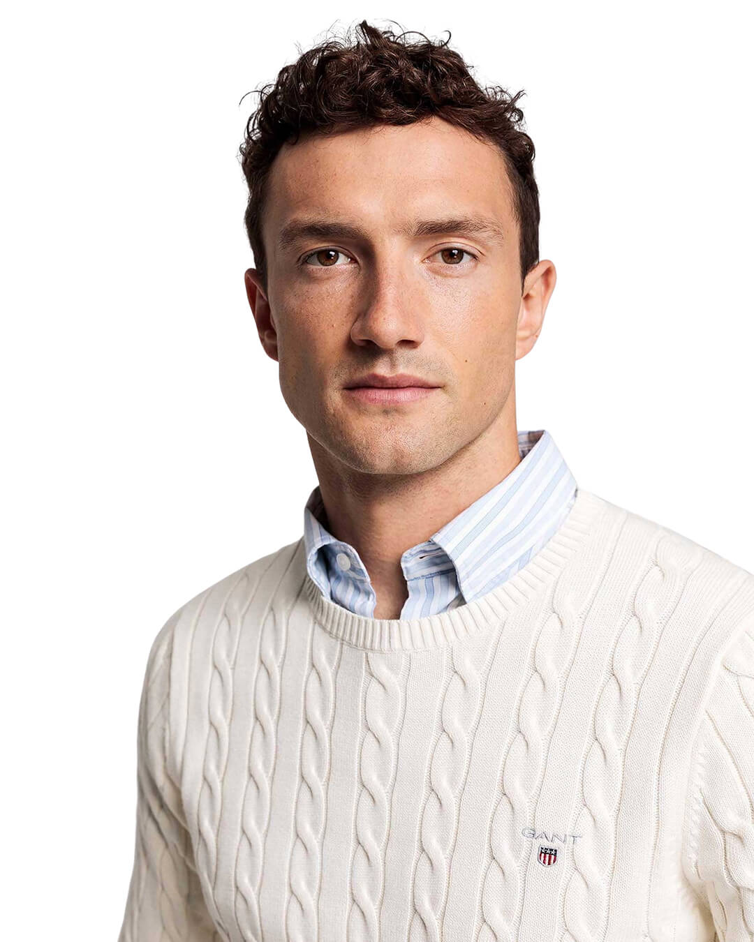 Gant Jumpers Gant Cream Cable Knit Sweater