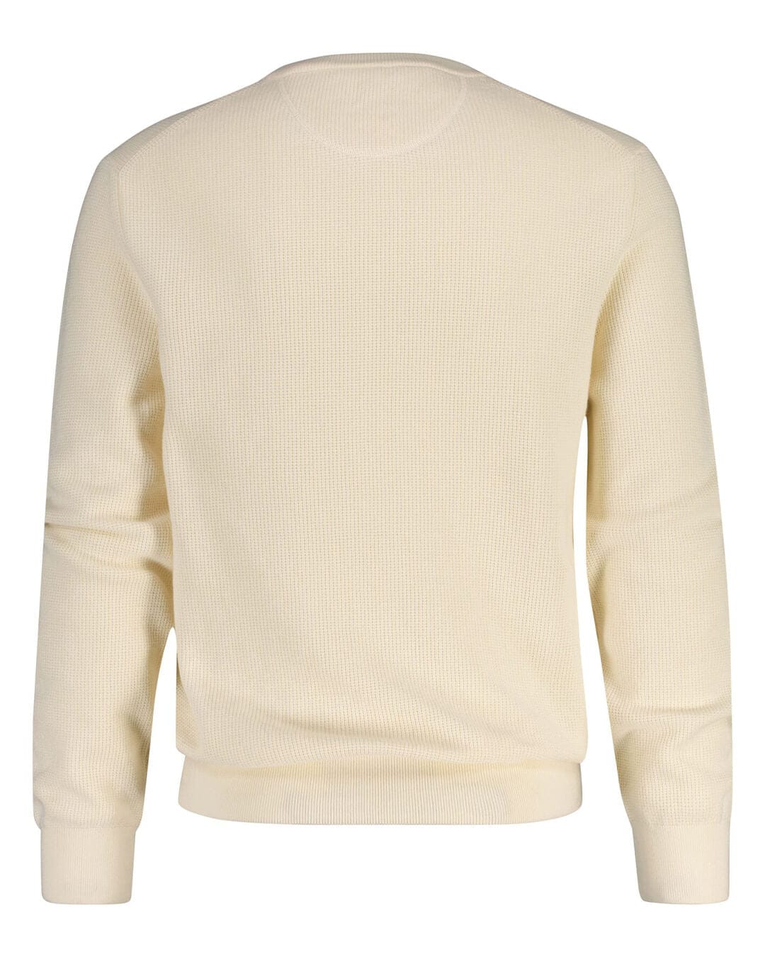 Gant Jumpers Gant  Cream  Micro Textured Cotton Jumper