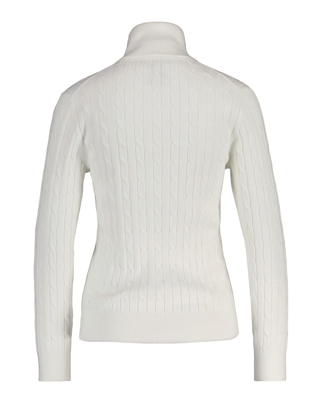 Gant Jumpers Gant Cream Stretch Cotton Cable Half Zip G113