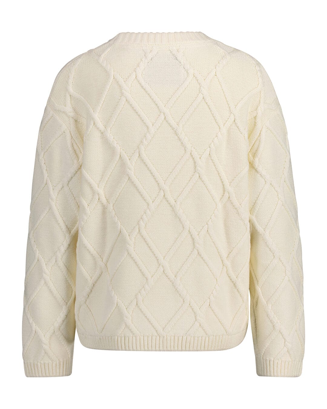 Gant Jumpers Gant Cream Textured Crew Neck Knitwear