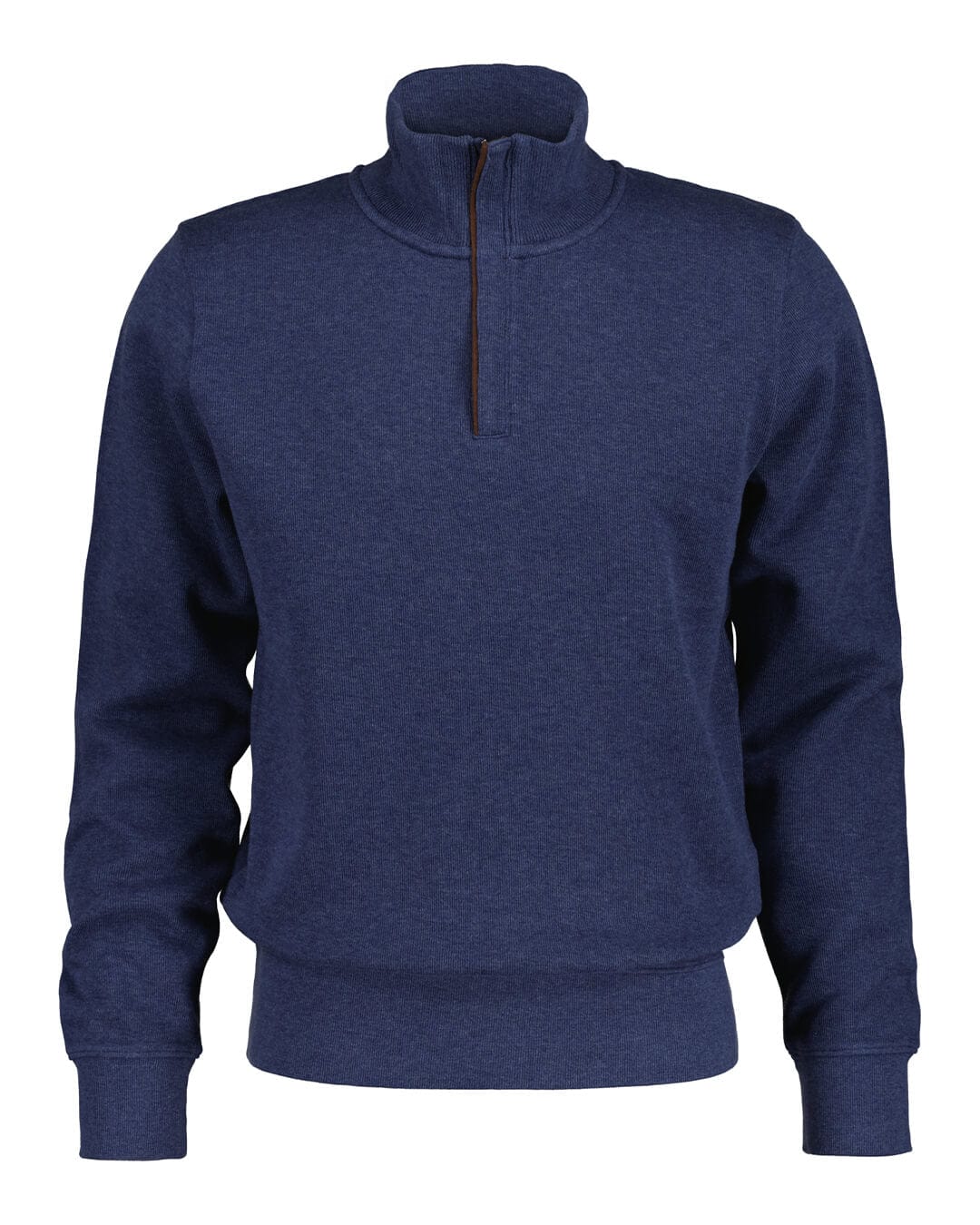 Gant Jumpers Gant Dk Jeansblue Melange Sacker Rib Half-Zip Sweatshirt