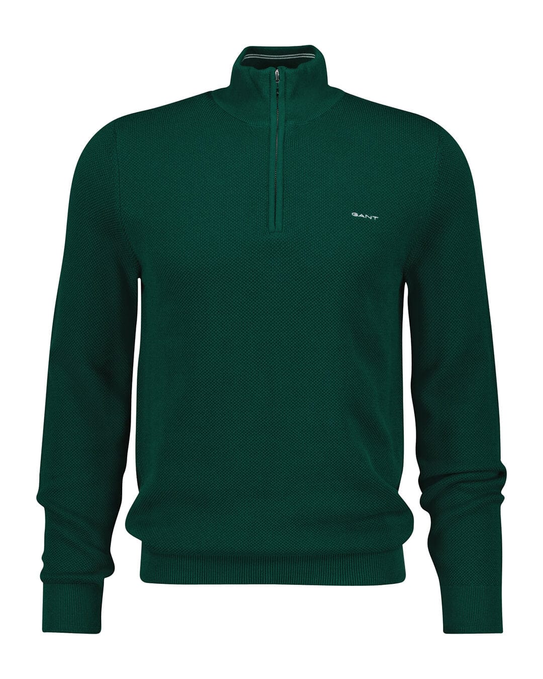 Gant Jumpers Gant Green Cotton Piqué Half-Zip Sweater