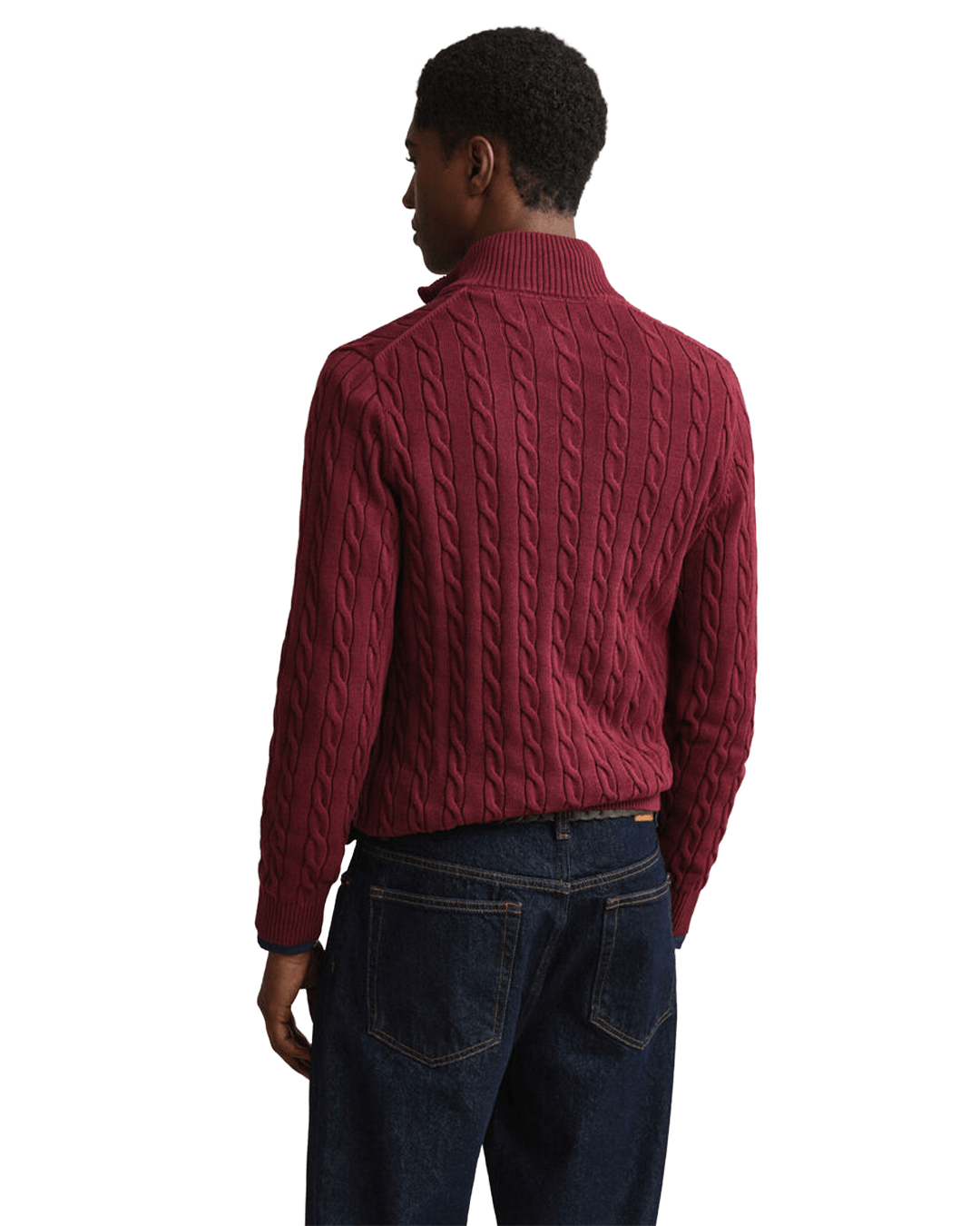 Gant Jumpers Gant Green Gant Herringbone Texture Half Zip G374 Tartan Green