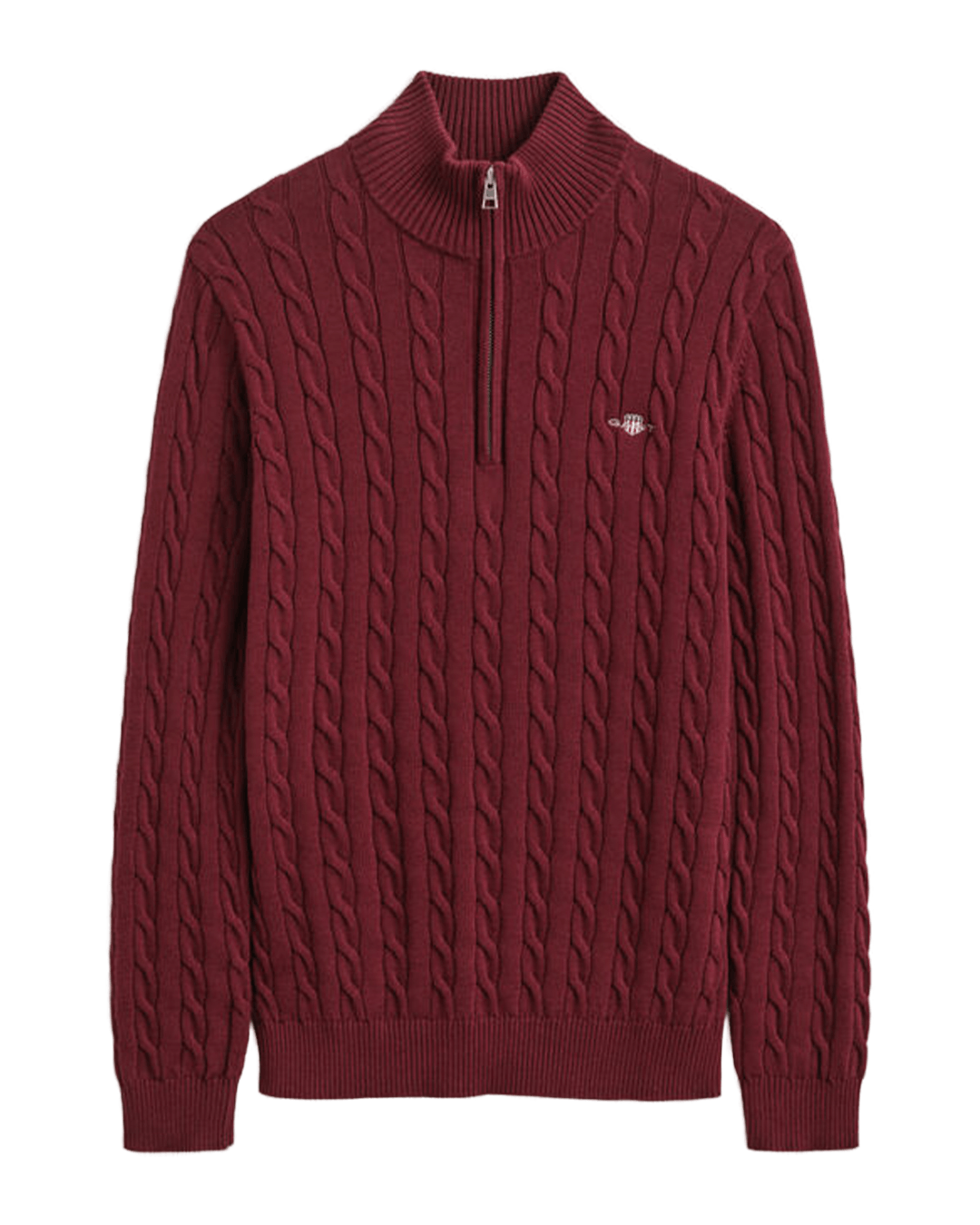 Gant Jumpers Gant Green Gant Herringbone Texture Half Zip G374 Tartan Green