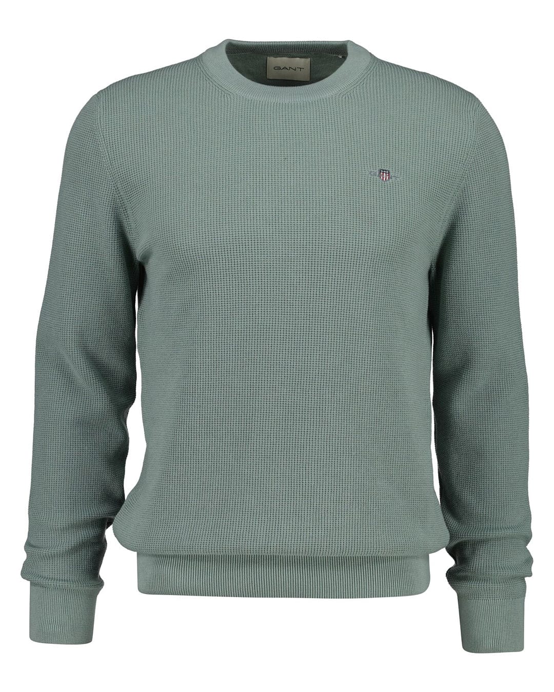 Gant Jumpers Gant Grey  Micro Textured Cotton Jumper