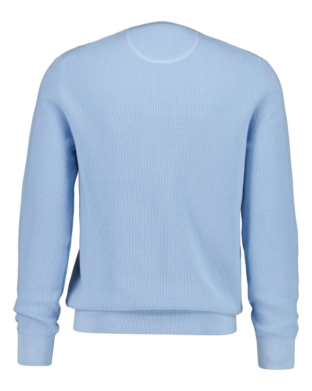 Gant Jumpers Gant Micro Blue Textured Cotton Jumper