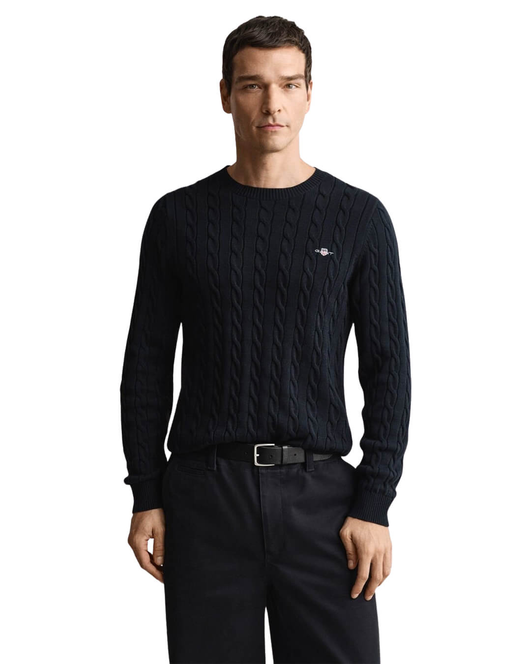 Gant Jumpers Gant Navy Cotton Cable Zipped G433 Evening Blue