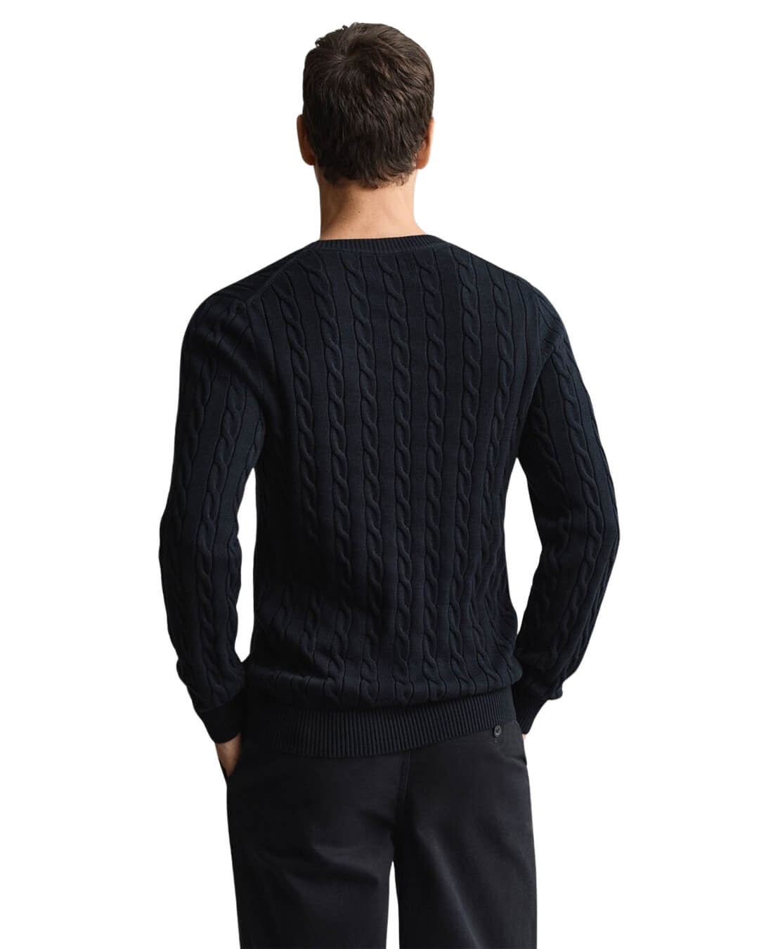Gant Jumpers Gant Navy Cotton Cable Zipped G433 Evening Blue