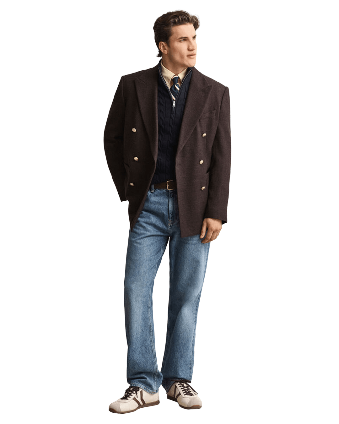 Gant Jumpers Gant Navy Gant Cable Knit Halfzip Sweater G433 Evening Blue