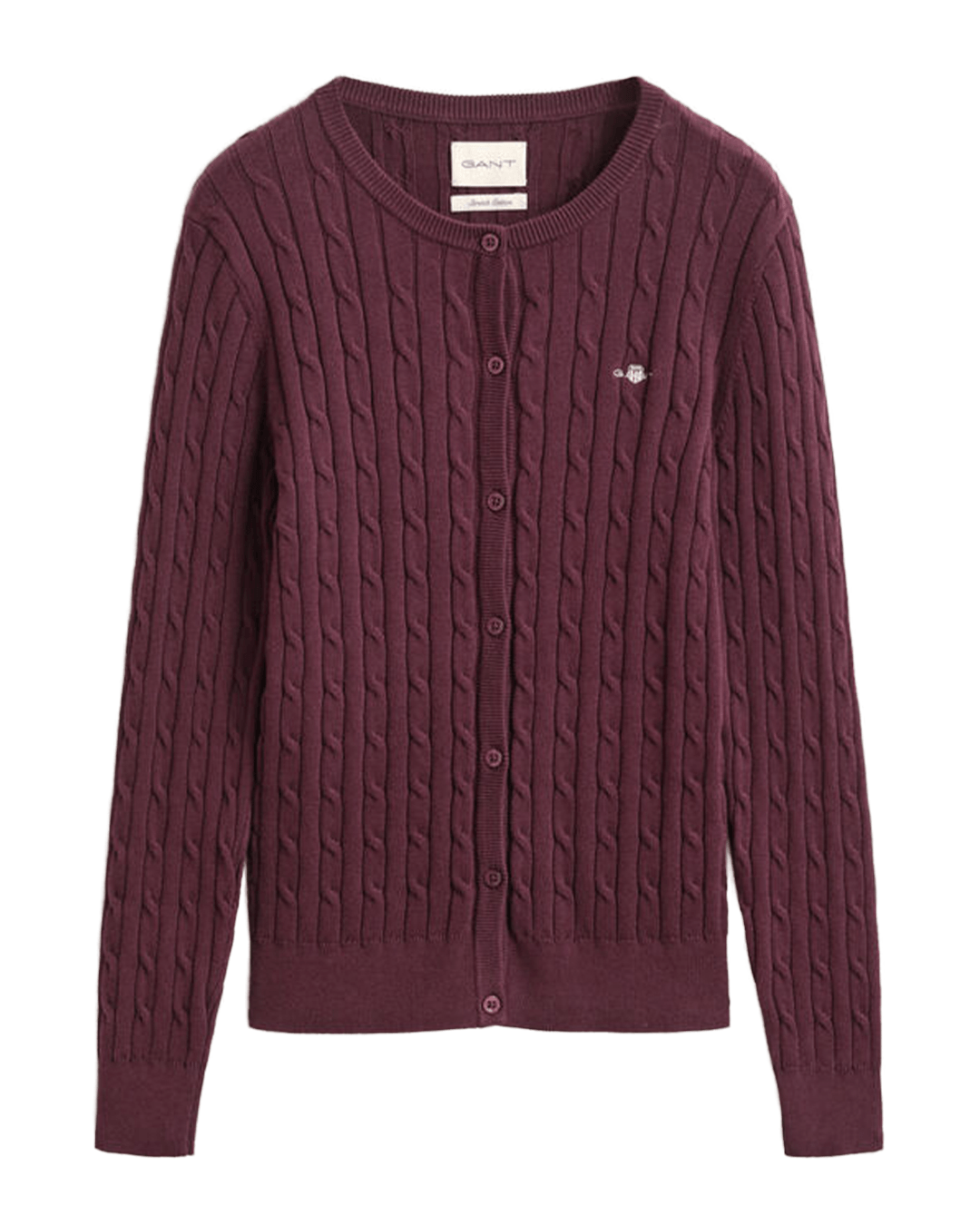 Gant Jumpers Gant Red Gant Cable Knit Cardigan G667 Darkened Wine