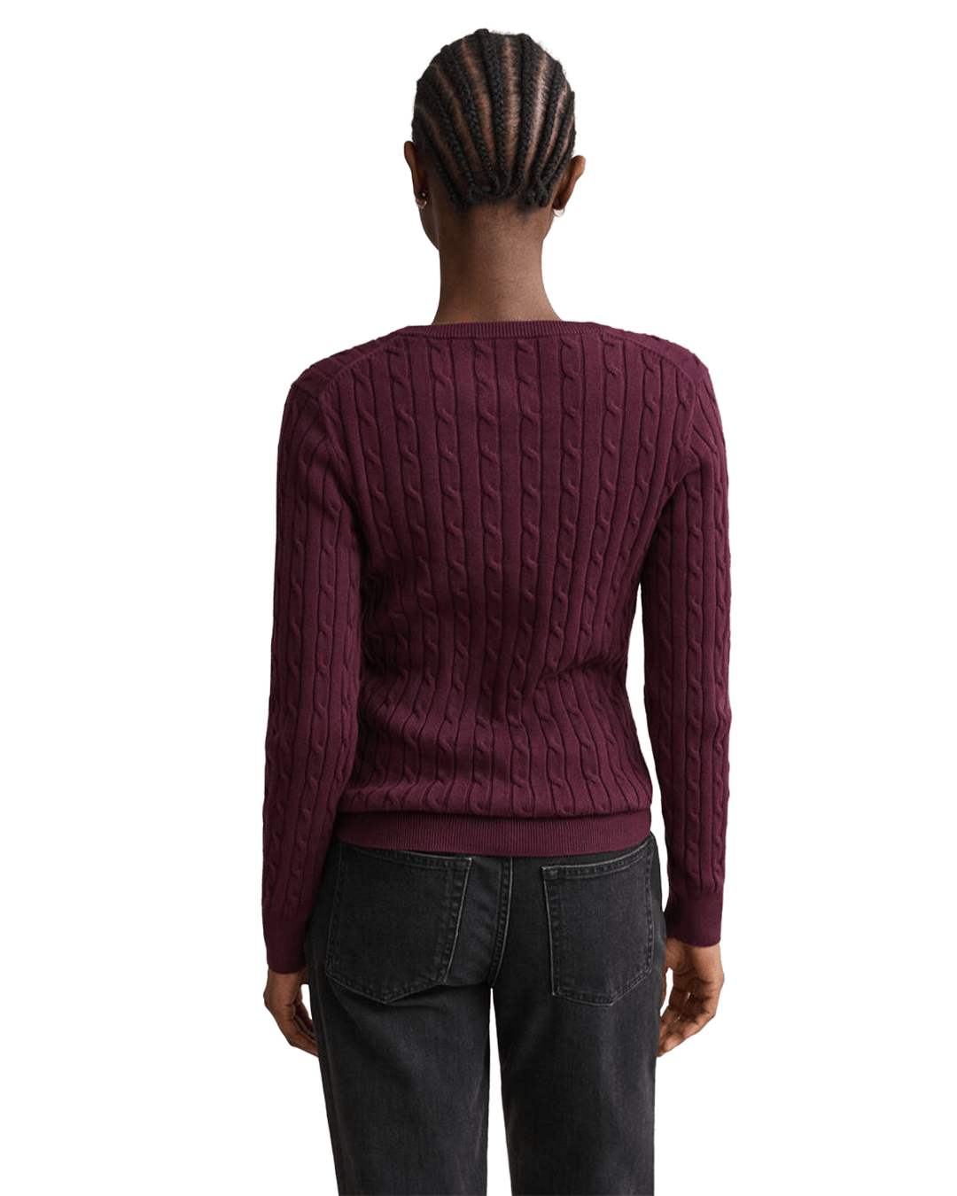 Gant Jumpers Gant Red Gant Cable Knit Cardigan G667 Darkened Wine