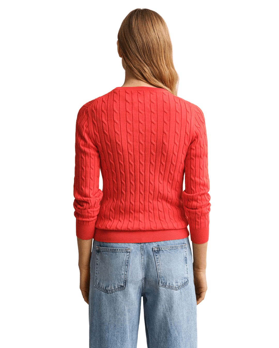 Gant Jumpers Gant Red Gant Classic Cable Knit Sweater G630 Ruby Red