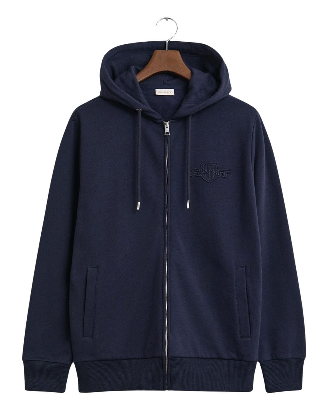 Gant Jumpers Gant REG TONAL SHIELD FULL ZIP HOODIE G433 EVENING BLUE