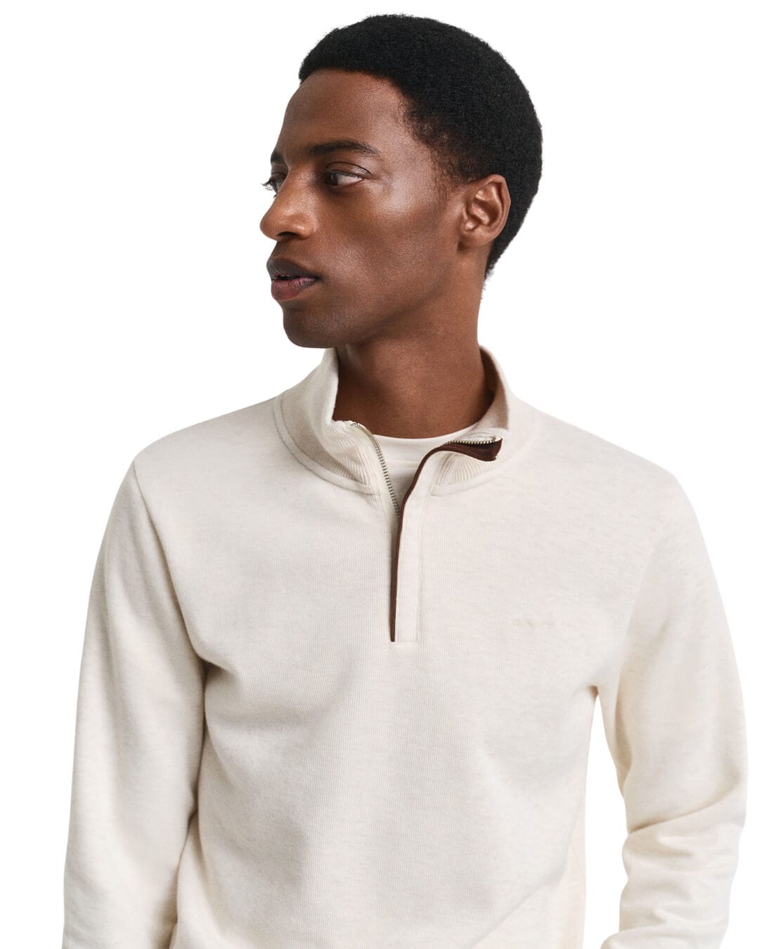 Gant Jumpers Gant SACKER RIB HALF ZIP G130 CREAM