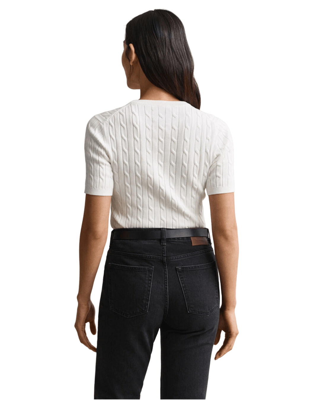 Gant Jumpers Gant White Gant Cable Knit Sweater G113 Eggshell