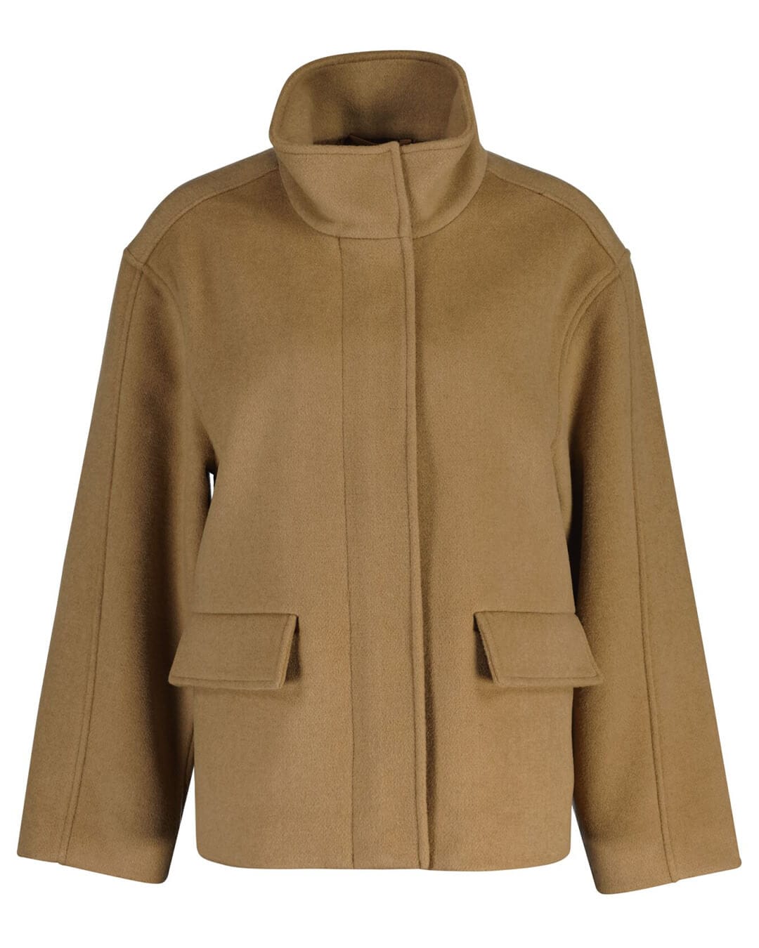 Gant Outerwear Gant Khaki Short Wool Jacket With Zip G213 Warm