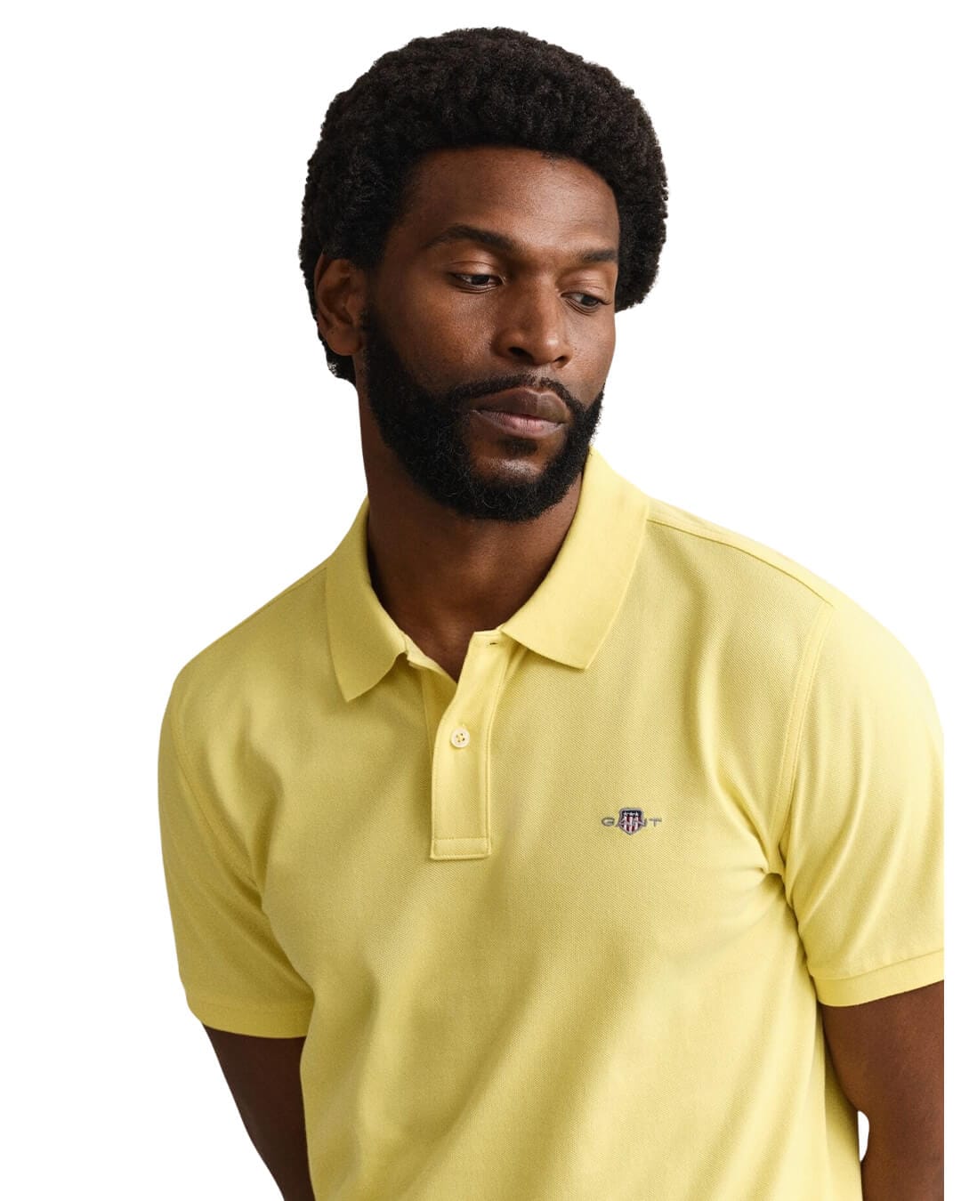 Gant Polo Shirts Gant  Banana Yellow Pique Polo Shirt