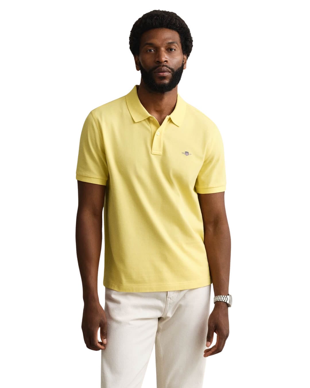 Gant Polo Shirts Gant  Banana Yellow Pique Polo Shirt