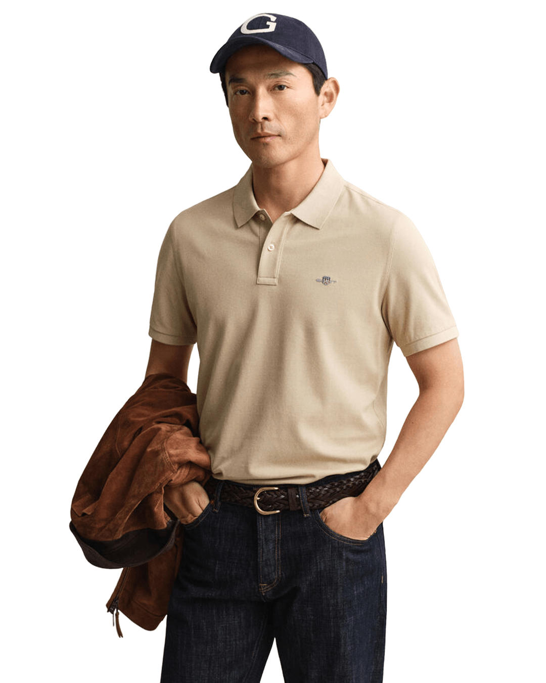 Gant Polo Shirts Gant Beige Gant Reg Shield Ss Pique Polo G215 Clay Beige