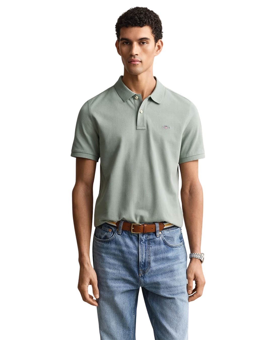 Gant Polo Shirts Gant  Ceramic Grey Pique Polo Shirt
