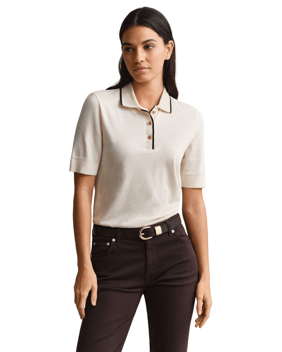 Gant Polo Shirts Gant Cream Gant Seamless Polo Top G130 Cream