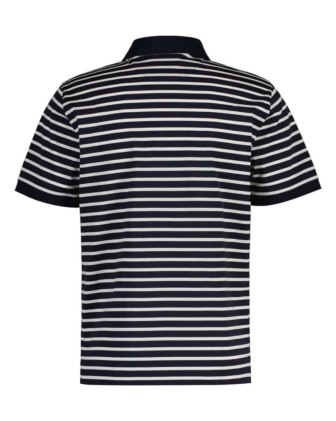 Gant Polo Shirts Gant Evening Blue Pima Striped   Polo Shirt