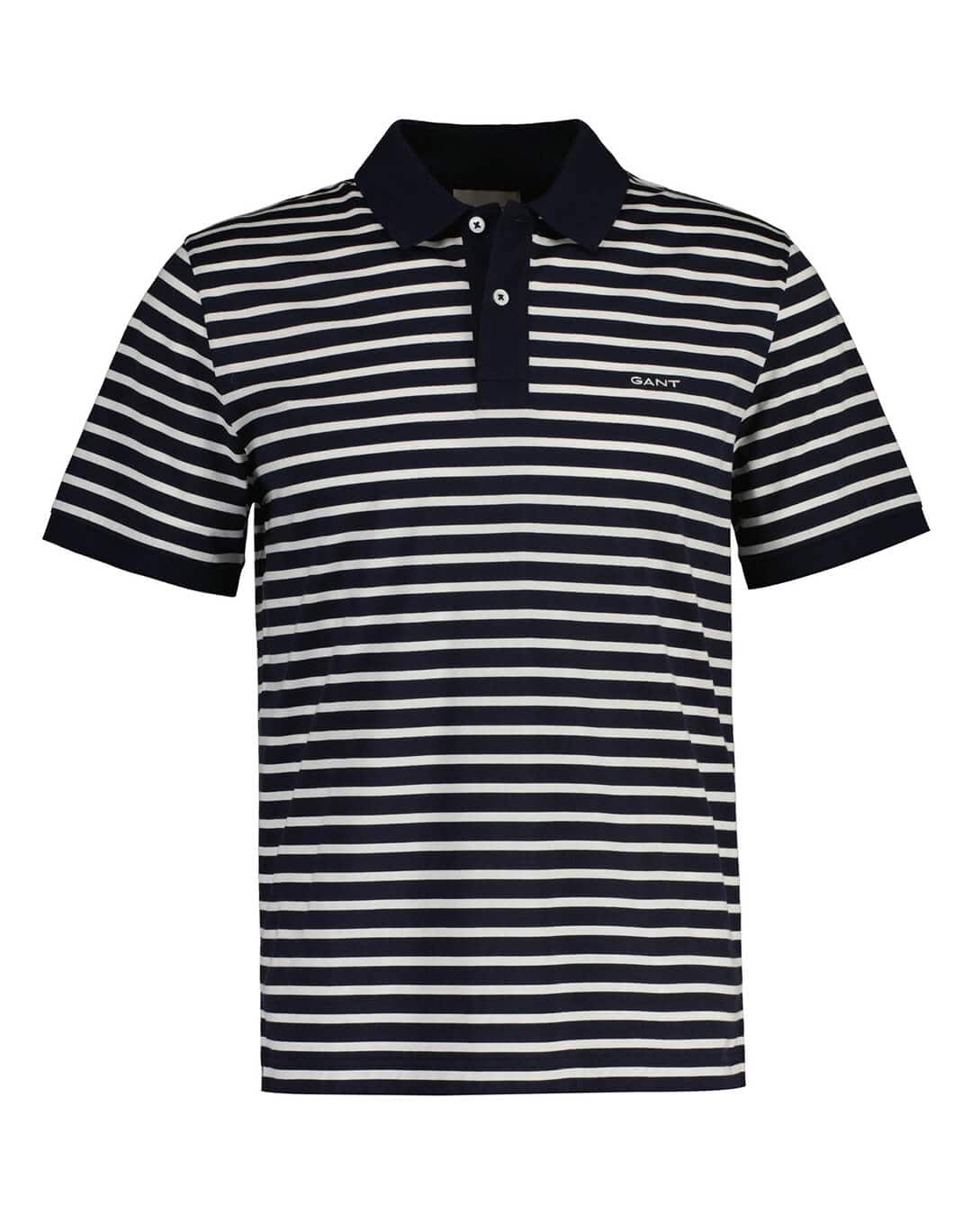 Gant Polo Shirts Gant Evening Blue Pima Striped   Polo Shirt
