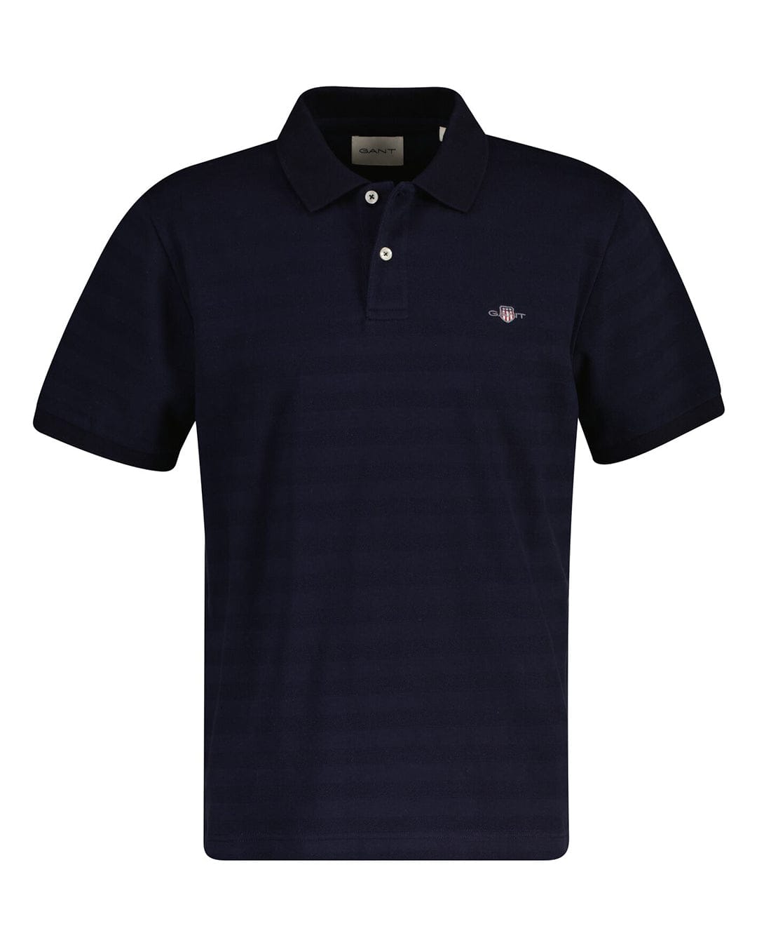 Gant Polo Shirts Gant Evening Blue Texture Stripe Polo Shirt