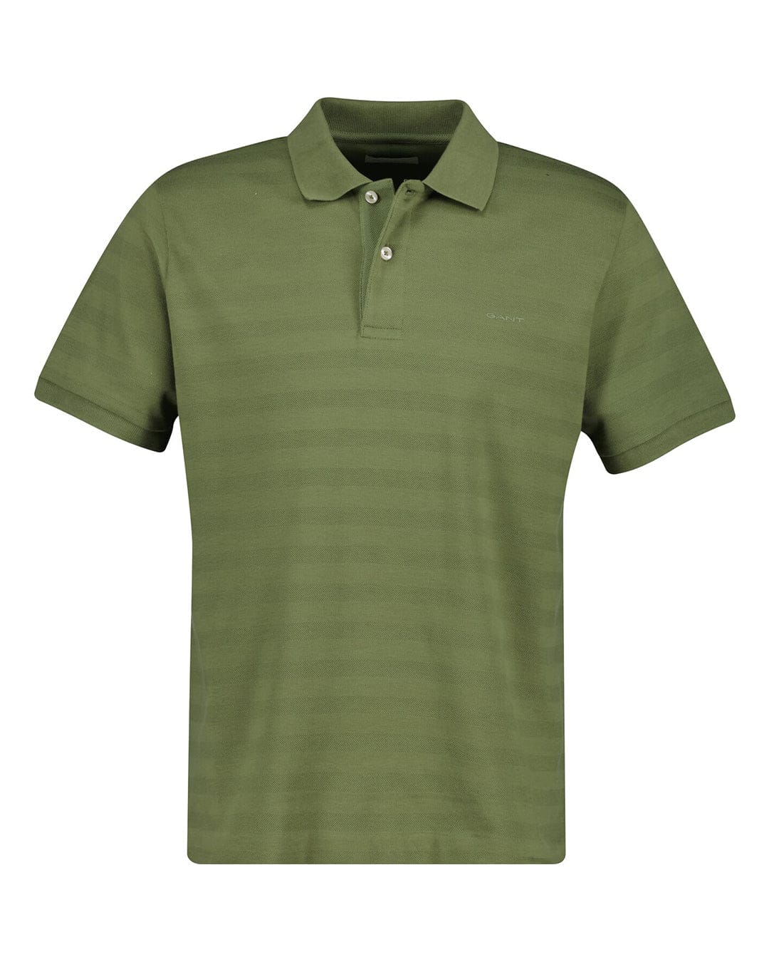 Gant Polo Shirts Gant Green Texture Stripe   Polo Shirt