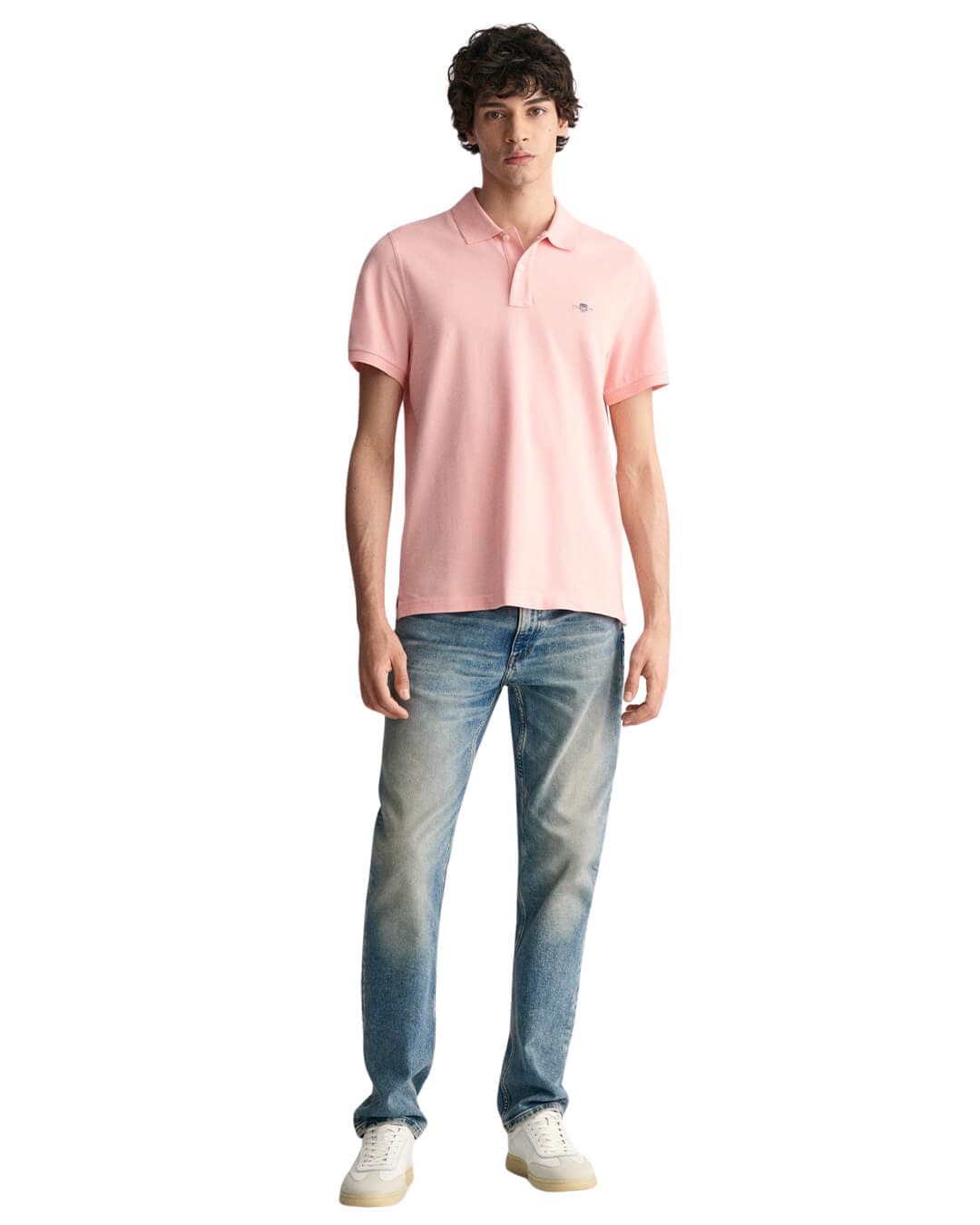 Gant Polo Shirts Gant Pink Regular Shield Pique Polo Shirt