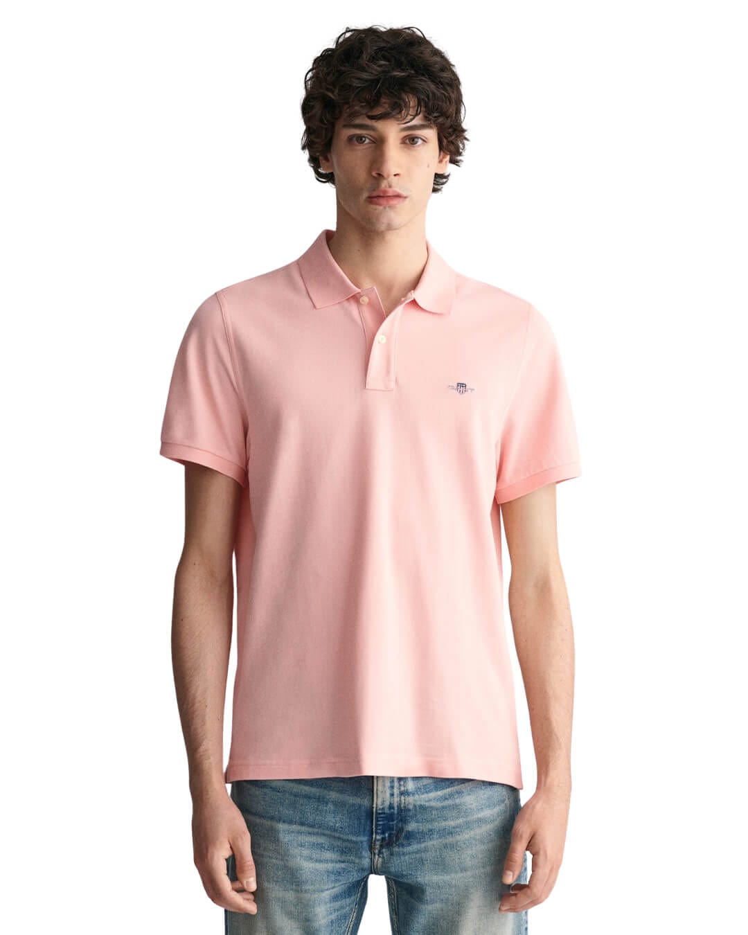 Gant Polo Shirts Gant Pink Regular Shield Pique Polo Shirt